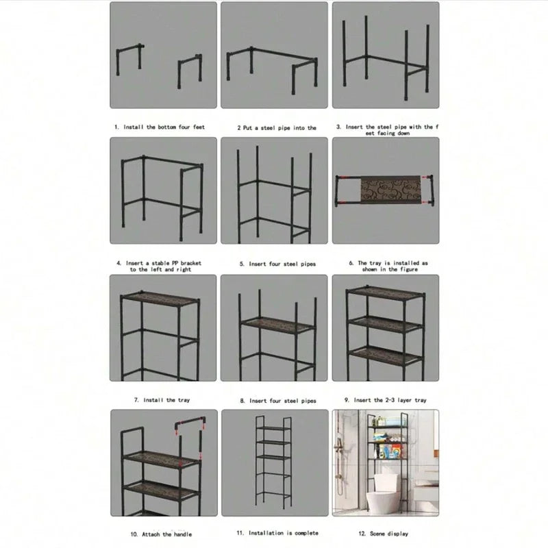 Multilayer Over-the-Toilet Storage Rack - Wall Hanging Space Saver Organizer, Everstock