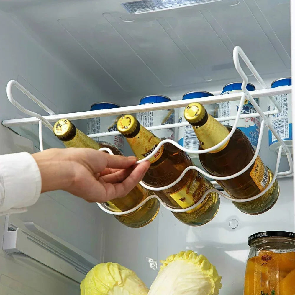 Fridge Bottle Organizer Rack - Self-Sliding Beer & Wine Holder Shelf for Refrigerator Storage, Everstock