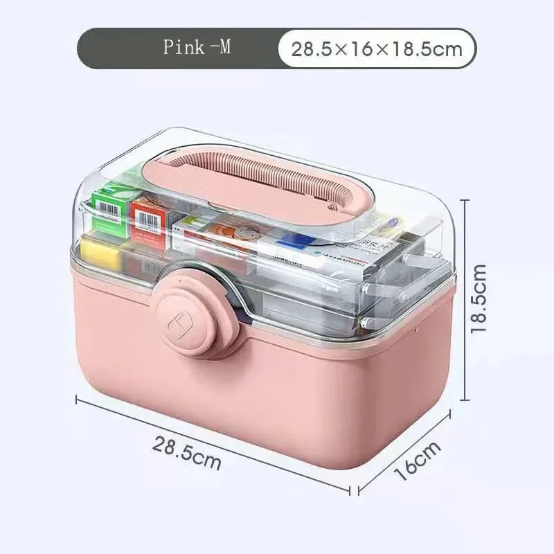 Portable Medicine Storage Box - Layered First-Aid Supply Organizer for Home & Travel, Everstock
