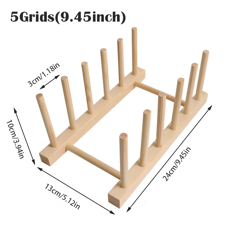 Wooden Dish Drying Rack - Multi-Grid Organizer for Plates, Cups & Cutting Boards, Kitchen Countertop, Everstock