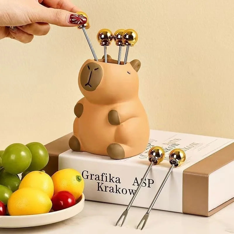 Desk Organizer Pen Cup - Capybara Shape Holder for Pens, Pencils and Makeup Brushes, Home Office Desk, Everstock