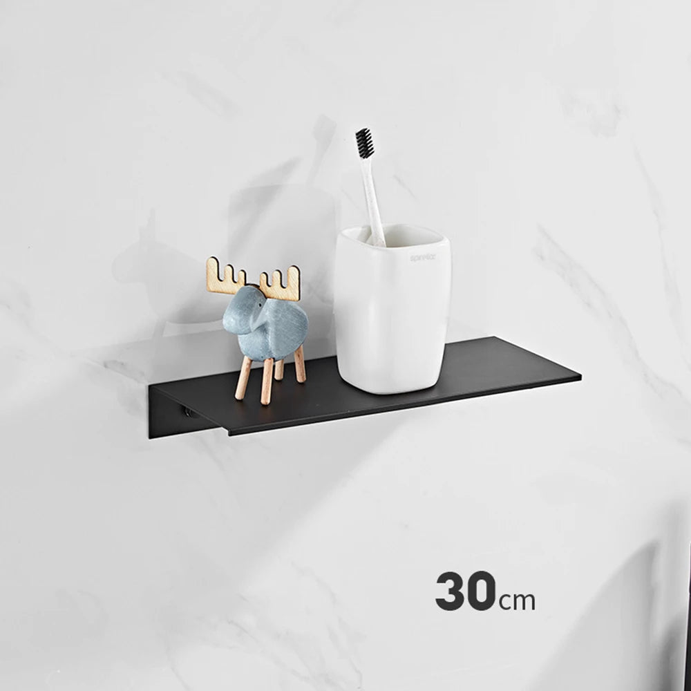 Bathroom Wall Shelf - Space Aluminum Floating Shelf in 30, 40 and 50cm for Shower & Kitchen Storage, Everstock