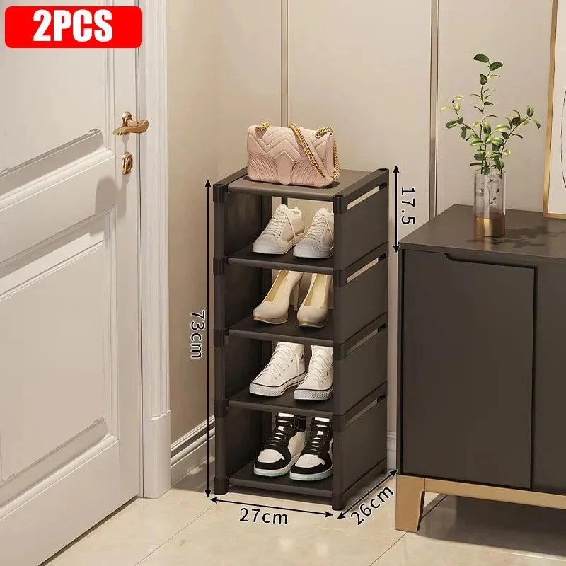 Stackable Shoe Rack Organizer - Non-Woven Fabric Shoe Storage with Steel Frame for Closet and Under-Bed, Everstock