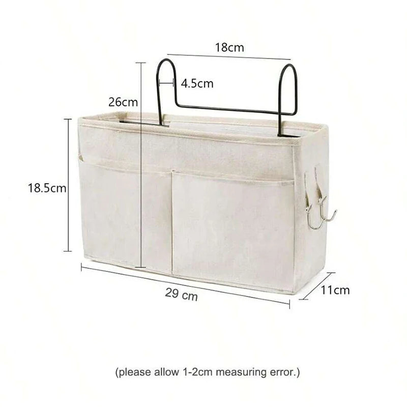Baby Bedside Storage Caddy - Linen and Polyester Hanging Basket for Nursery Cot Essentials, Everstock