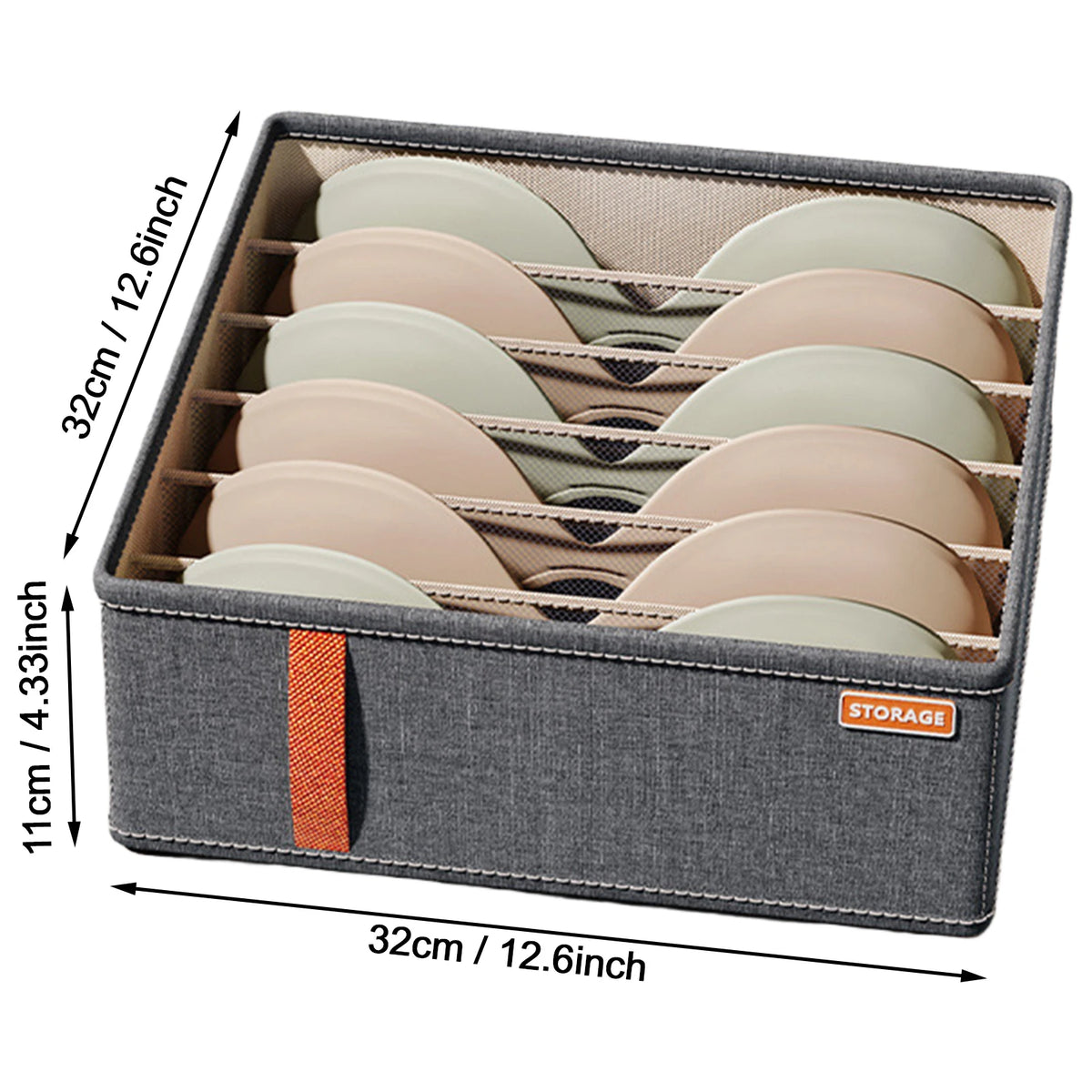 Underwear Drawer Organizer - Non-Woven Fabric Storage Boxes for Socks, Bras & Clothing in Dresser and Wardrobe, Everstock