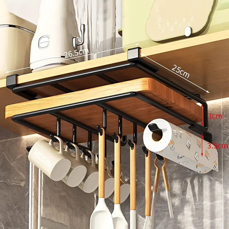 Cupboard Chopping Board Rack - Stainless Steel Hanging Organizer for Boards, Towels & Cups, Everstock