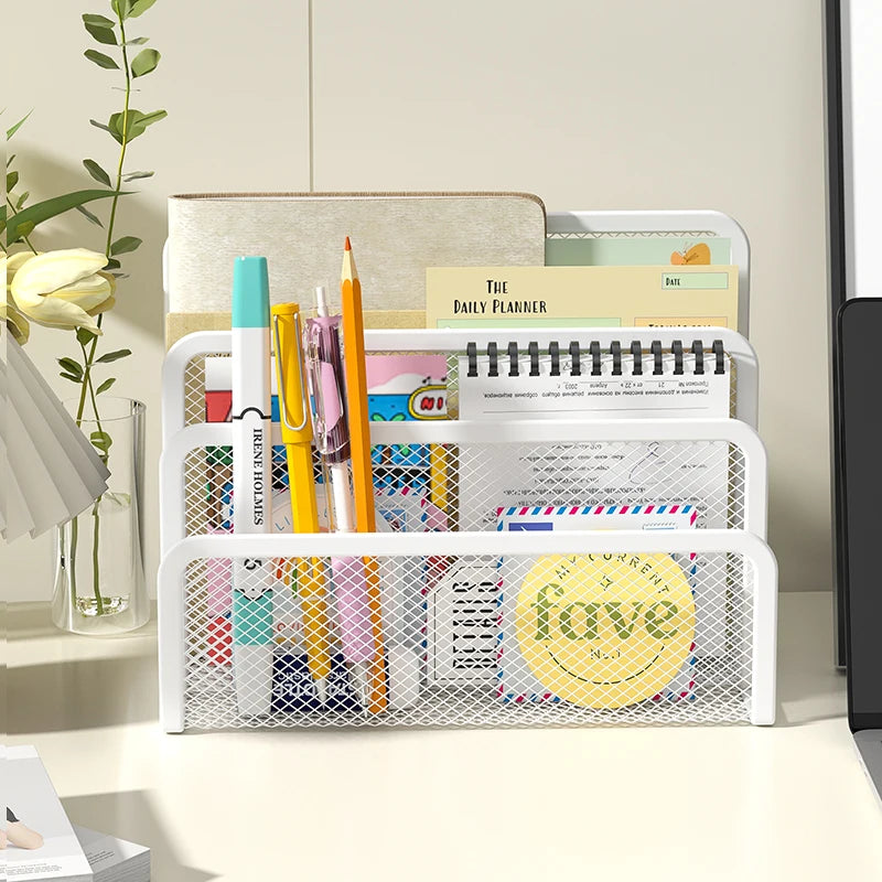 Desk Mail Organizer - Metal Mesh Letter Rack and File Holder for Documents, Folders and Paper, Home Office, Everstock