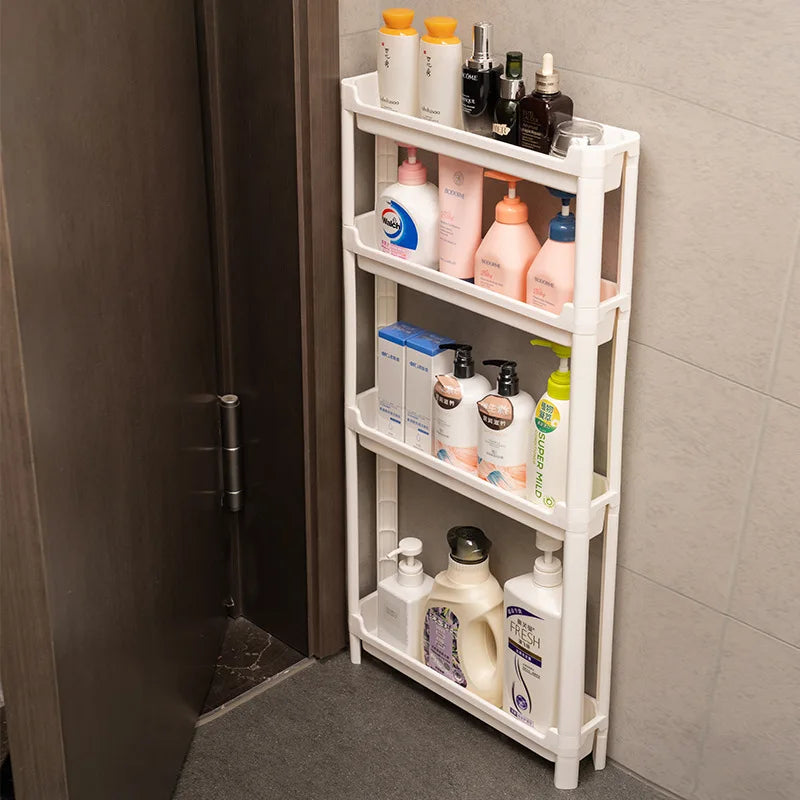 Behind-the-Door Storage Cabinet - Multi-Layer Narrow Rolling Trolley Rack for Bathroom & Kitchen, Everstock