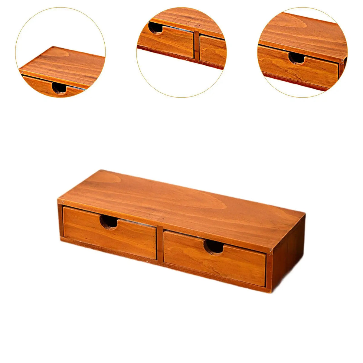 Desk Organizer with Drawer - Rustic Wood Storage Box with Coffee Pod Holder for Entryway, Dresser & Desktop, Everstock