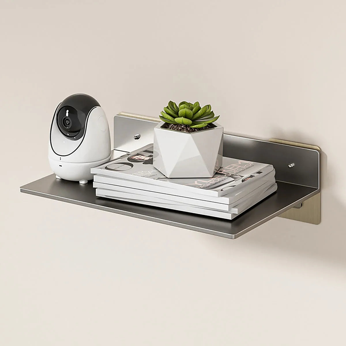 Wall-Mounted Router Shelf - No-Drill Stainless Steel Floating Rack for Projector, Set-Top Box & Camera, Everstock