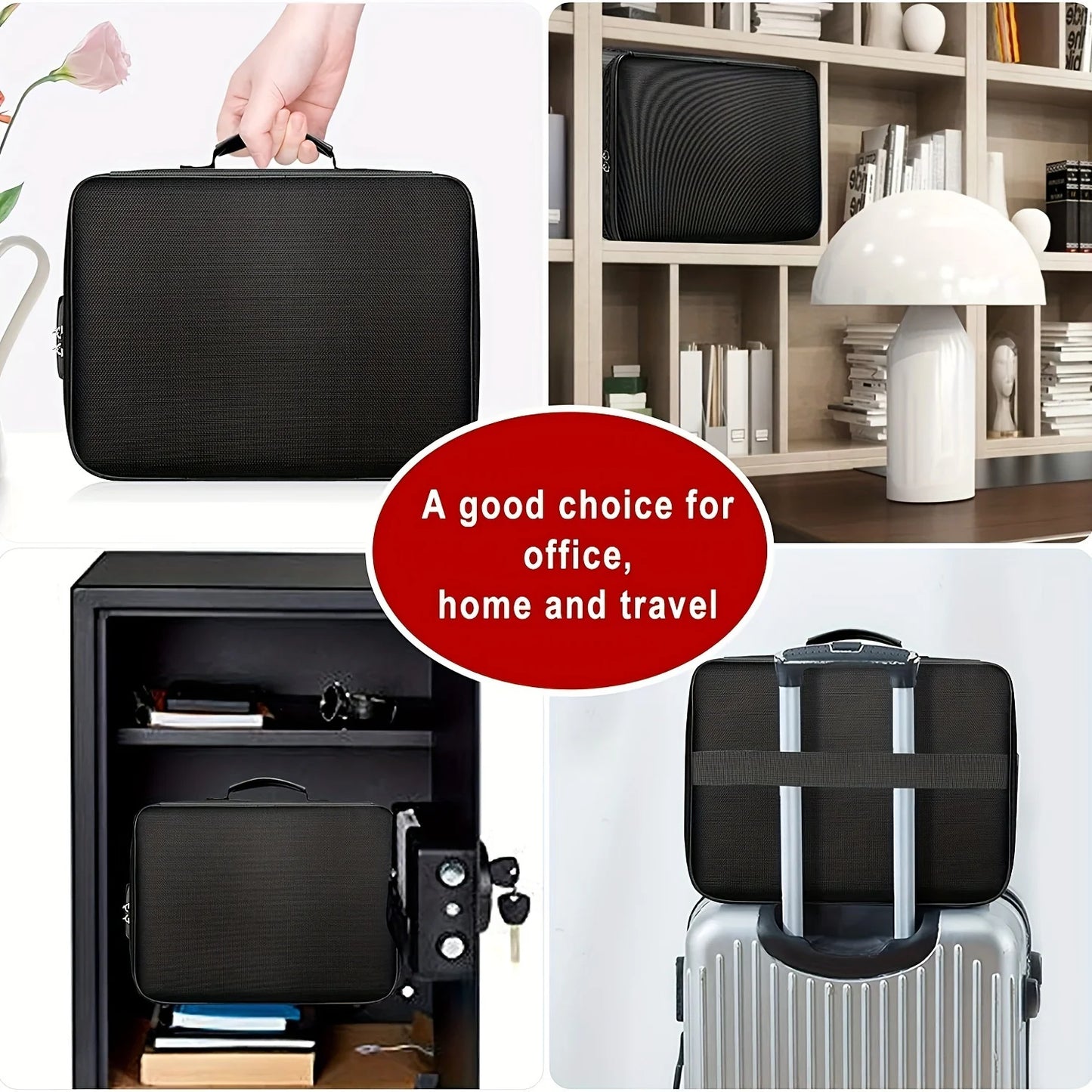 Fireproof Document Organizer with Lock - 8-Layer Water-Resistant File Box for Home Safe Storage, Everstock