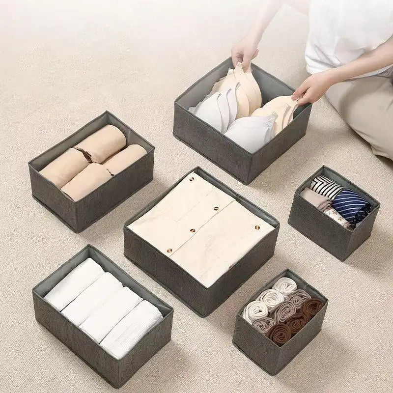 Clothes Storage Basket - Lightweight Plastic and Polyester Drawer Organizer for Underwear, Socks and T-Shirts, Everstock