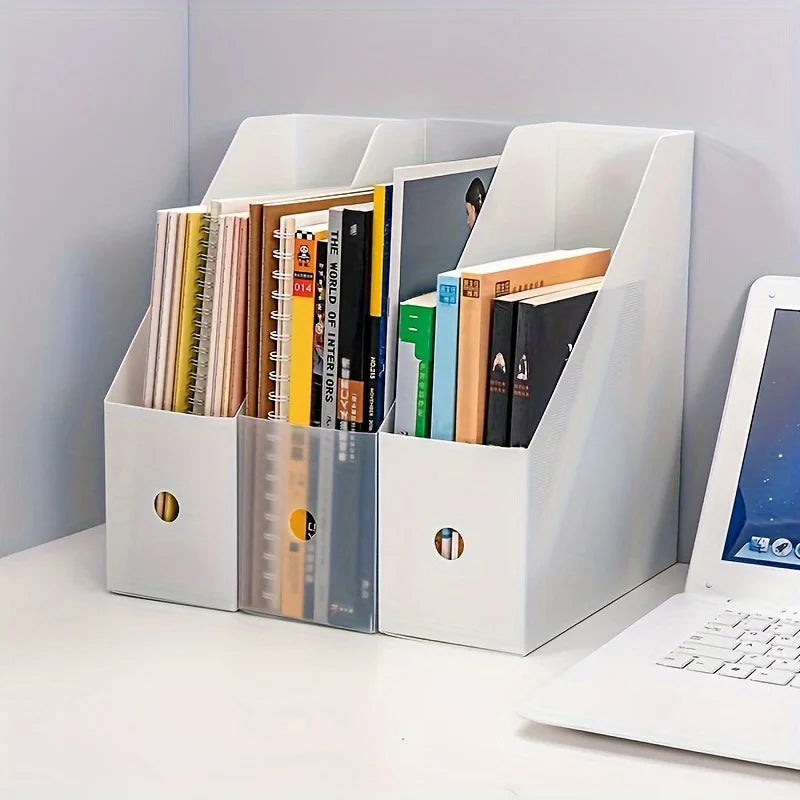 Desk Organizer with Book Stand - PP Plastic File Holder for Books, Magazines, Papers & Letters, Home Office, Everstock