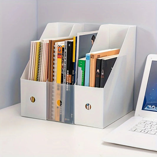 Desk Organizer with Book Stand - PP Plastic File Holder for Books, Magazines, Papers & Letters, Home Office, Everstock