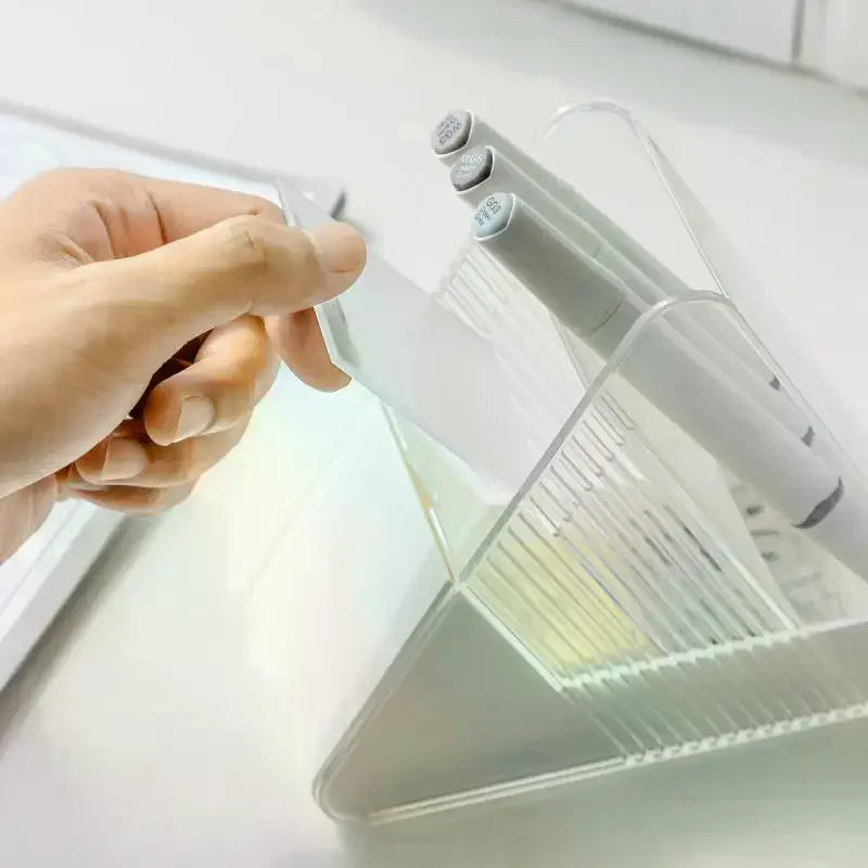 Clear Desk Organizer - Multi-Compartment Slots for Pens & Writing Instruments in Home & Office, Everstock