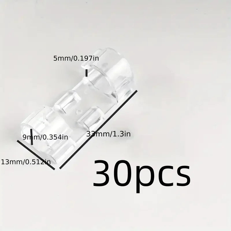 Clear Cable Clips - Transparent Adhesive Cord Holders for Wall, Desk and Skirting Cable Management, Everstock