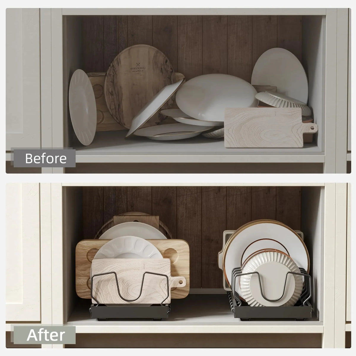 Pull-Out Cabinet Organizer - Adjustable Iron Rack for Pots, Pans, Lids & Spices, Kitchen Storage, Everstock