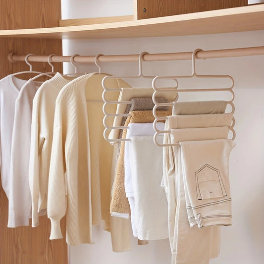 Multi-Tier Pants Hanger - Space-Saving Closet Organizer Rack for Trousers, Jeans, Scarves and Ties, Bedroom Wardrobe, Everstock