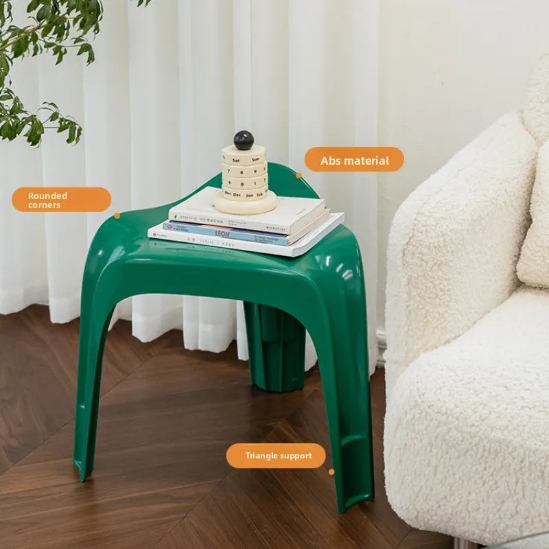 Nordic ABS Ottoman Stool - Stackable Low Shoe Changing Stool and Footrest for Entryway and Living Room, Everstock