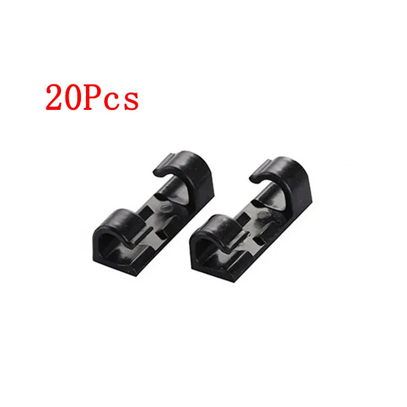 Cable Organizer Clips - Self-Adhesive ABS Plastic Cord Holders for Desk, Workstation and USB Charging Cables, Everstock