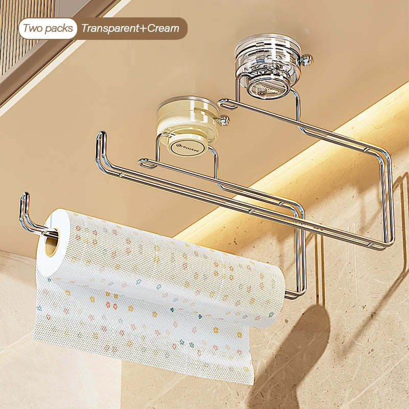 Suction Cup Storage Rack - No-Drill Wall-Mounted Tissue Holder for Bathroom & Kitchen, Everstock