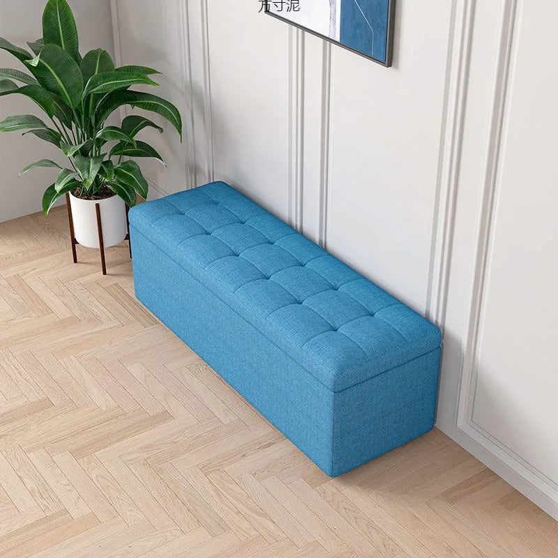 Storage Ottoman Bench with Lid - Linen Upholstered Seat in 80 to 120cm Lengths for Bedroom and Hallway, Everstock