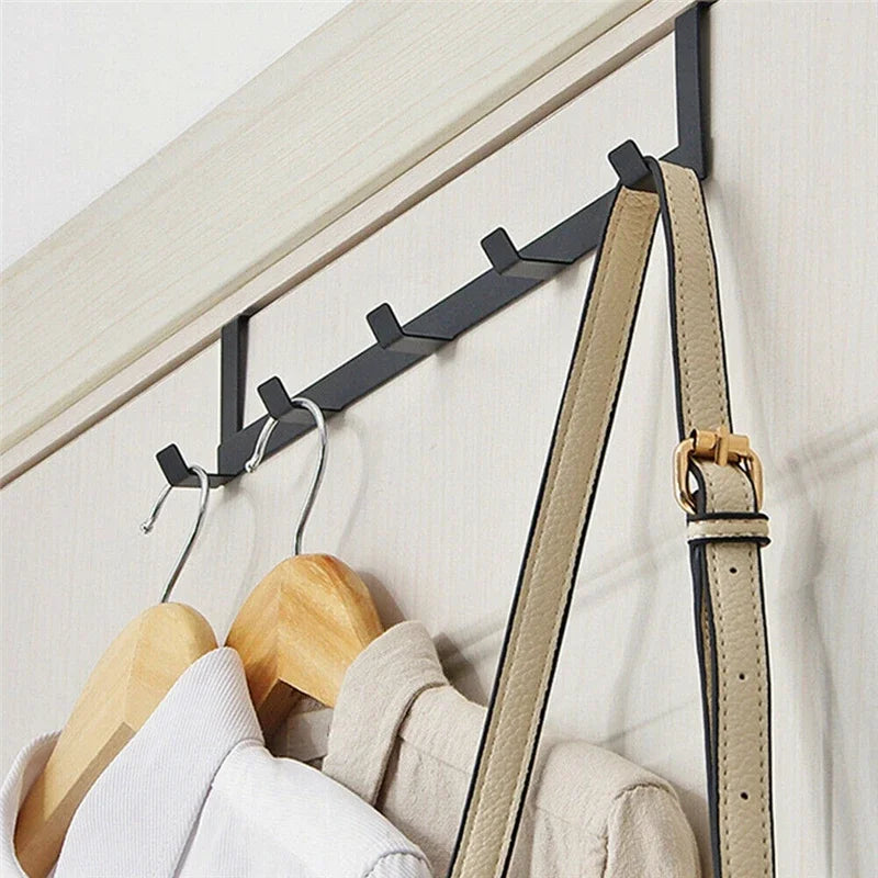 Over-the-Door Hook Rack - 5-Hook Organizer for Coats, Towels, Keys & Hats, Bathroom & Kitchen, Everstock