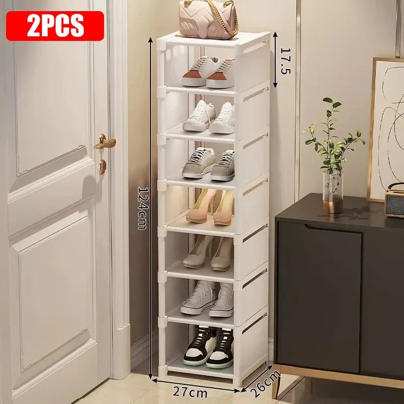 Stackable Shoe Rack Organizer - Non-Woven Fabric Shoe Storage with Steel Frame for Closet and Under-Bed, Everstock