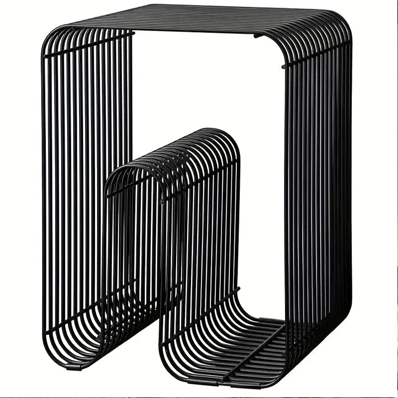 Wall-Mounted Metal Bookshelf - Geometric Open Frame Magazine Rack and Display Shelf for Living Room Walls, Everstock