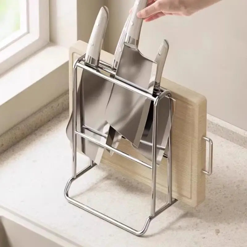 Knife Block Organizer - Countertop Rack with Cutting Board Slot and Utensil Storage, Kitchen, Everstock