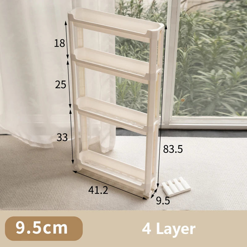 Behind-the-Door Storage Cabinet - Multi-Layer Narrow Rolling Trolley Rack for Bathroom & Kitchen, Everstock