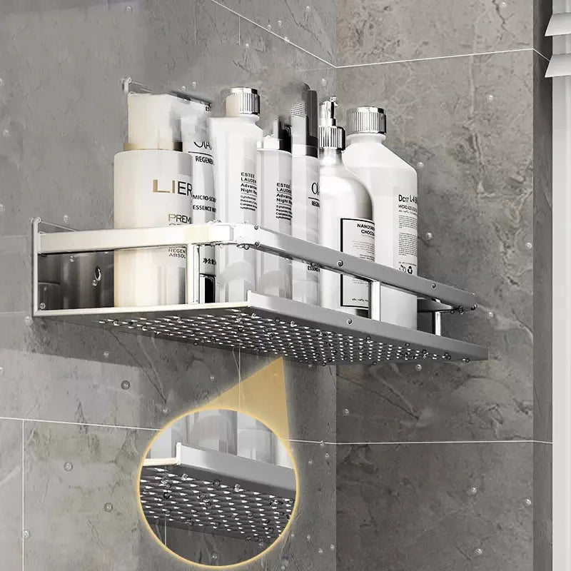 Aluminum Shower Shelf Organizer - Silver Shampoo Storage Rack, 30-50cm, Everstock