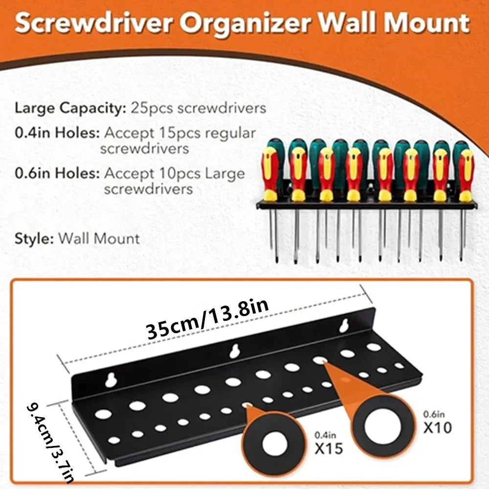 Wall-Mounted Tool Organizer - Screwdriver, Plier & Wrench Hanger for Garage & Workshop, Everstock