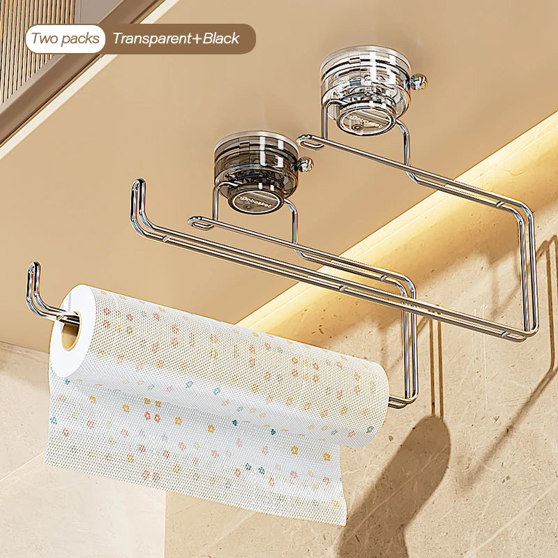 Suction Cup Storage Rack - No-Drill Wall-Mounted Tissue Holder for Bathroom & Kitchen, Everstock