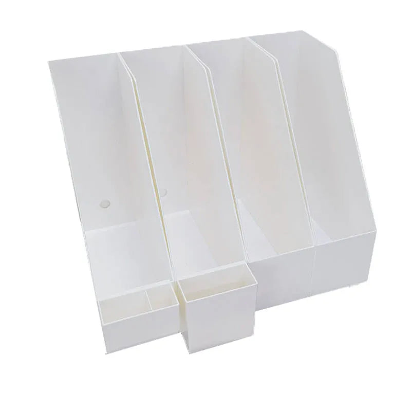 Desk Organizer with Bookend - Plastic Desktop Storage Box for Books, Files & Student Study Desks, Everstock