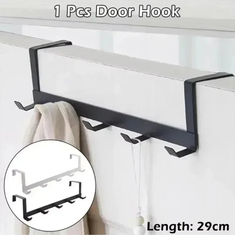 5-Hook Over-Door Storage Rack - Coat, Hat & Towel Organizer for Bathroom & Closet Doors, Everstock