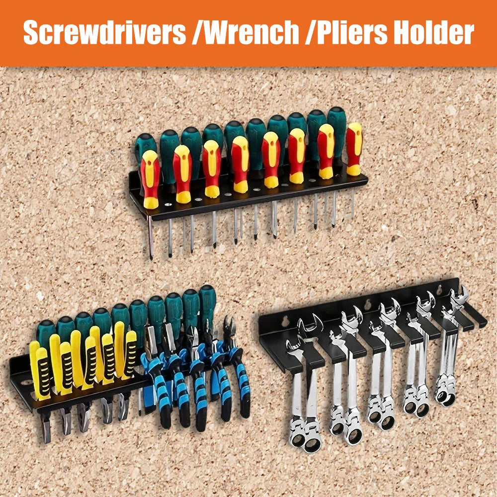 Wall-Mounted Tool Organizer - Screwdriver, Plier & Wrench Hanger for Garage & Workshop, Everstock