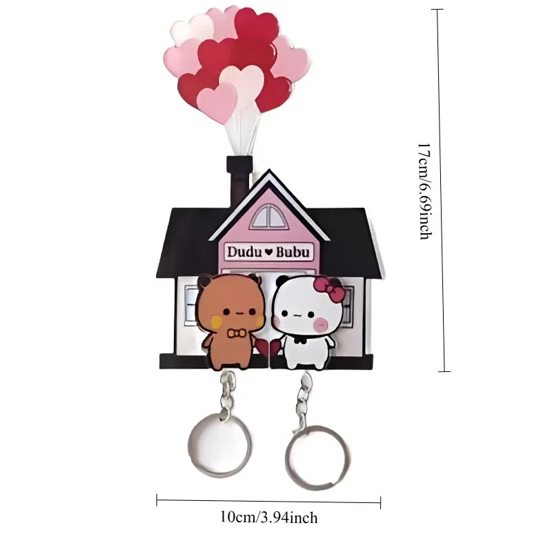 Magnetic Cartoon Key Holder - Panda Character Key Hanger for Fridge Doors, Metal Cabinets and Entryways, Everstock