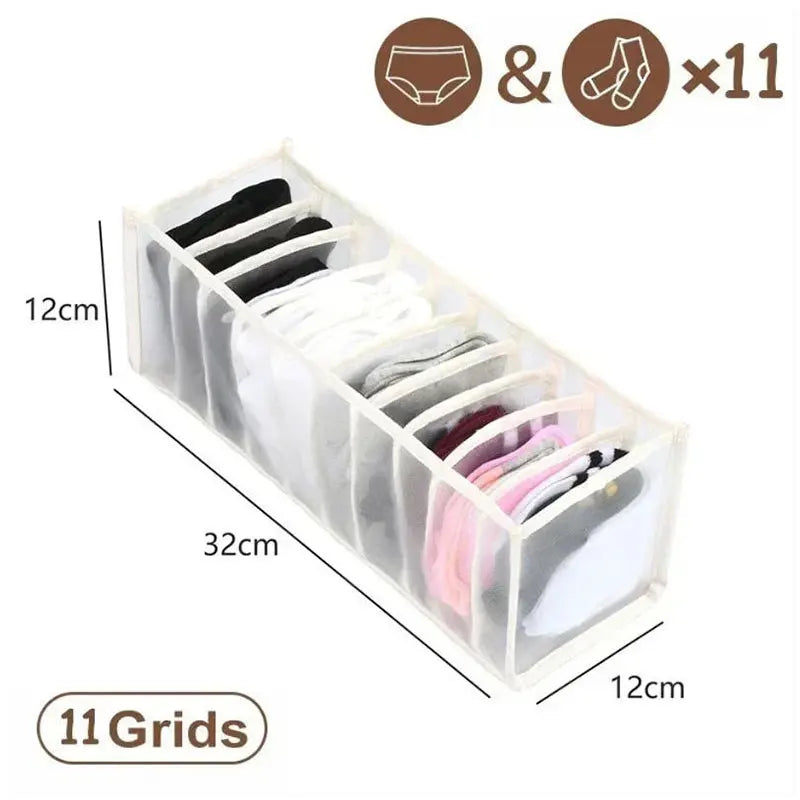 Closet Underwear Organizer Box - Wardrobe Drawer Dividers for Bras, Socks & Folded Clothes, Everstock