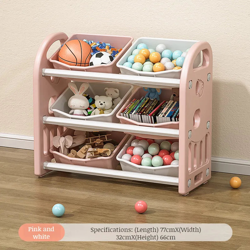 Kids Toy Storage Bookshelf Cabinet - 6-9 Compartment Plastic Organizer for Books, Toys & Sundries, Everstock
