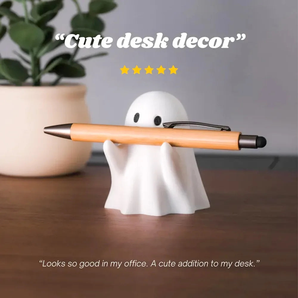 Pen Holder Cup - Ghost Shape Plastic Desk Organizer for Pens, Pencils and Brushes, Halloween Desk Decor, Everstock