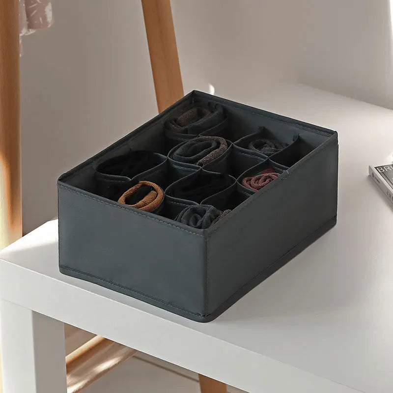 Drawer Divider Organizer Box - Storage for Underwear, Socks, Bras, Ties & Scarves, Wardrobe Clothes, Everstock