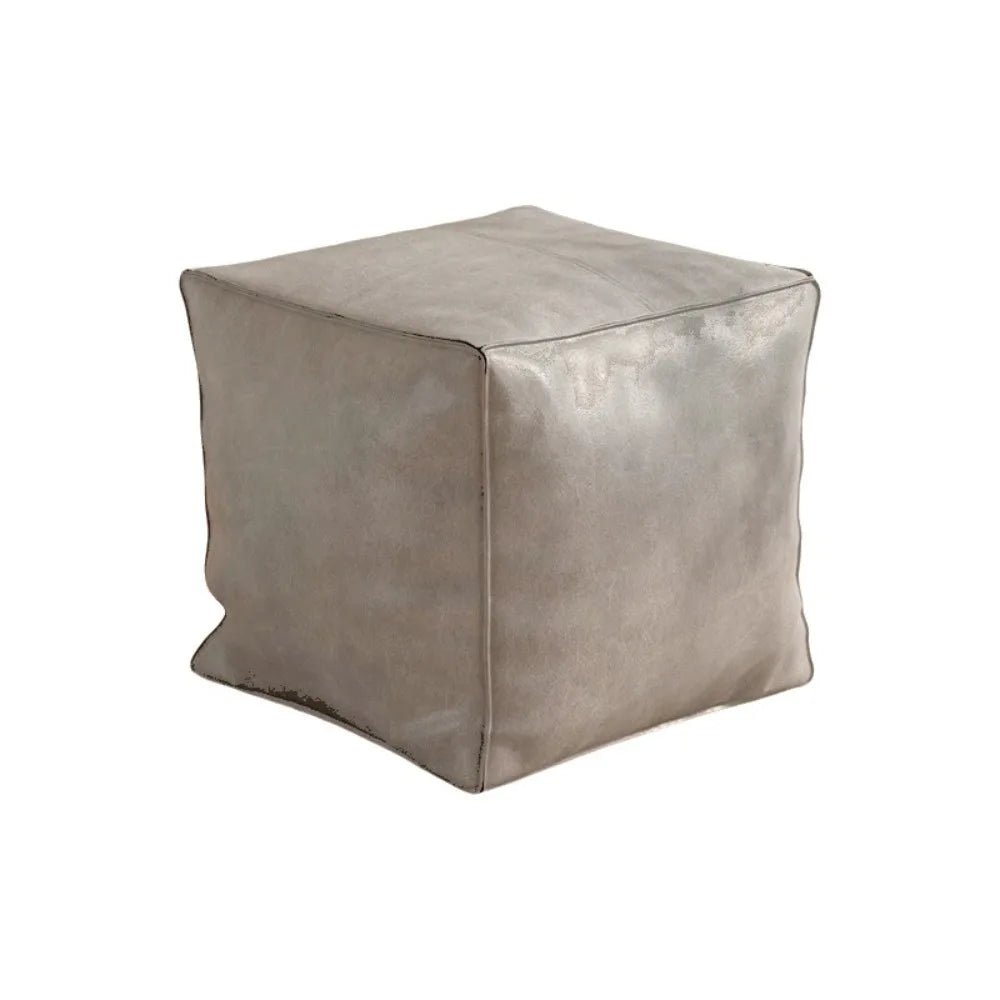 Storage Ottoman Pouf, Unfilled - Waterproof PU Leather Floor Stool Cover, 40 x 40cm, in 6 Colours, Everstock