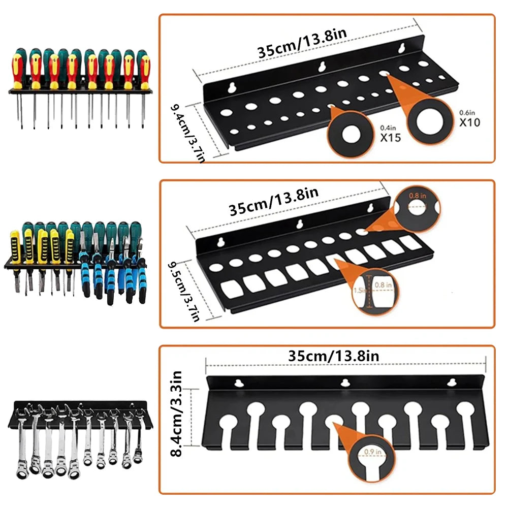 Wall-Mounted Tool Organizer - Screwdriver, Plier & Wrench Hanger for Garage & Workshop, Everstock