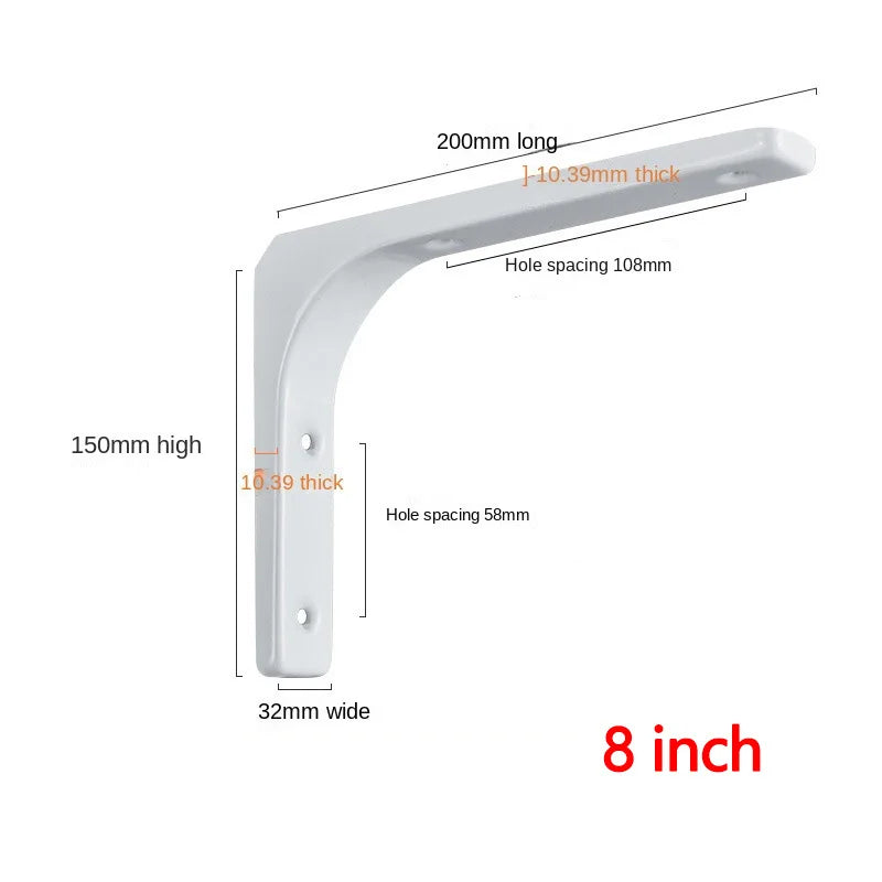 Heavy Duty Shelf Brackets 2 Pack - Alloy Steel L-Angle Wall Mount in 8, 10 and 12 Inch for Shelving, Everstock