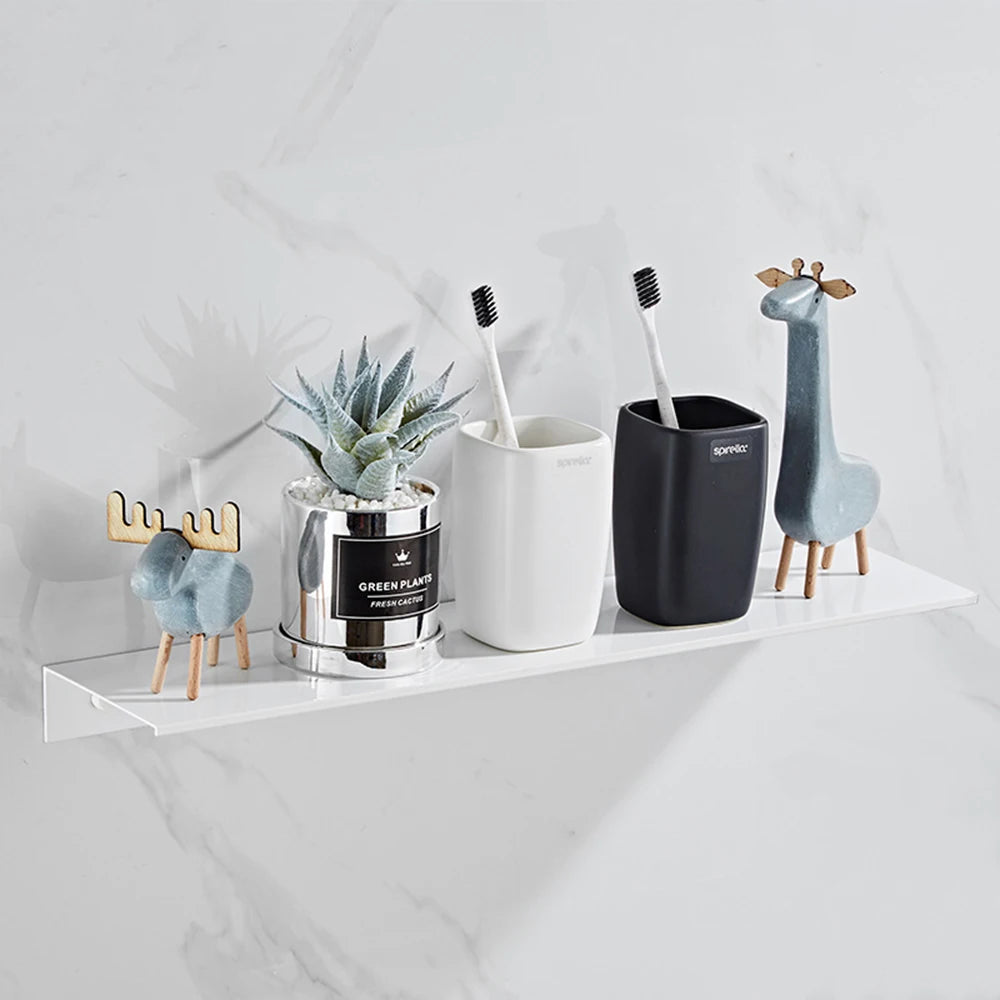 Bathroom Wall Shelf - Space Aluminum Floating Shelf in 30, 40 and 50cm for Shower & Kitchen Storage, Everstock