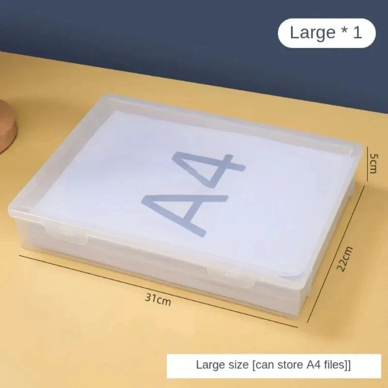 A4 Document Organizer Box - Dustproof File Storage for Certificates & Household Registration Papers, Everstock