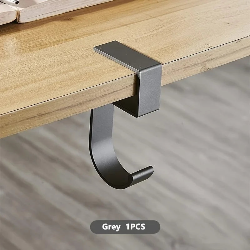 Aluminum Desk Hook - Anti-Slip Under-Desk Bag Holder for Handbags, Keys and Coats at an Office or Study Desk, Everstock