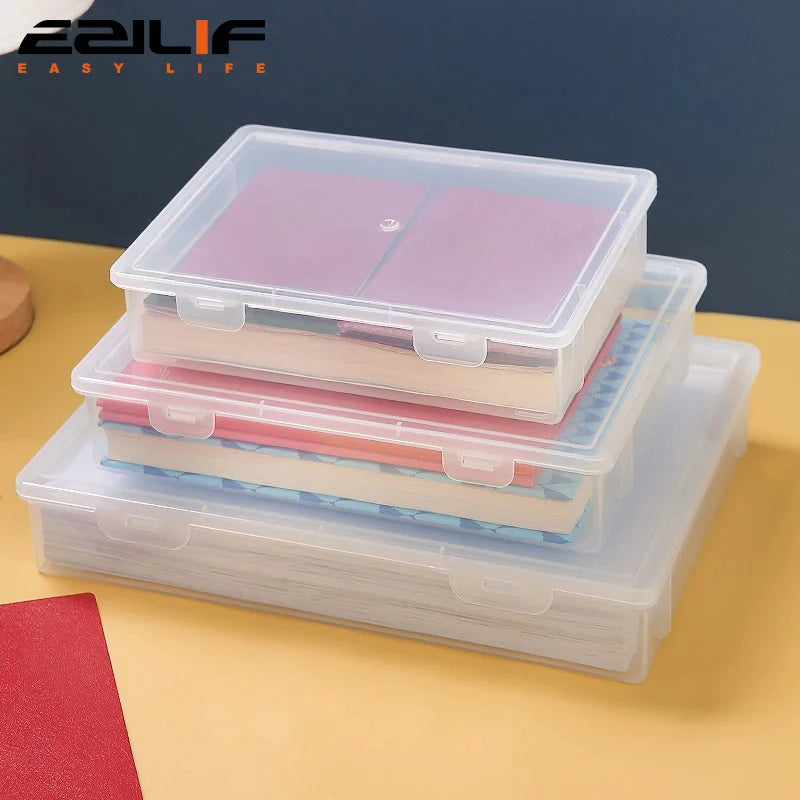 A4 Document Organizer Box - Dustproof File Storage for Certificates & Household Registration Papers, Everstock