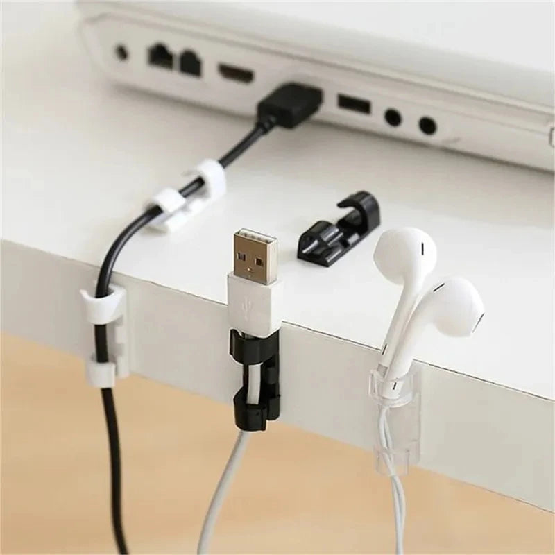 Cable Organizer Clips - Self-Adhesive ABS Plastic Cord Holders for Desk, Workstation and USB Charging Cables, Everstock